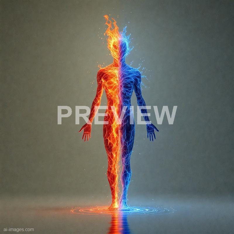 12208 - a-being-with-one-half-engulfed-in-red-flames-and-the-_250704175128_00001